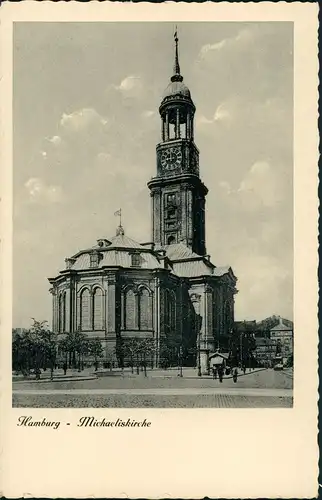 Ansichtskarte Neustadt-Hamburg Michaeliskirche - Kiosk 1932