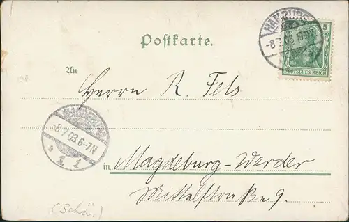 Ansichtskarte Hamburg Deichstrassenfleet 1903 Passepartout