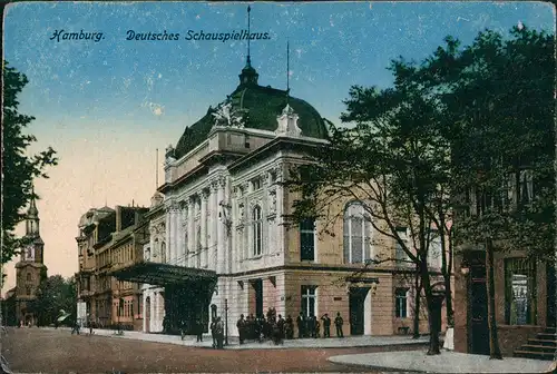 Ansichtskarte Hamburg Straßenpartie am Deutschen Schauspielhaus 1914