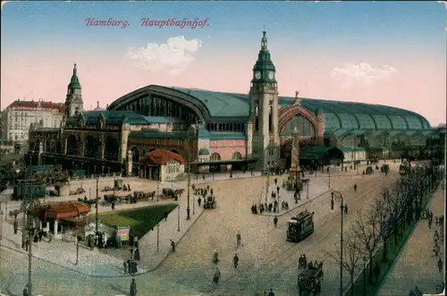 Ansichtskarte Hamburg Kiosk Hauptbahnhof 1914