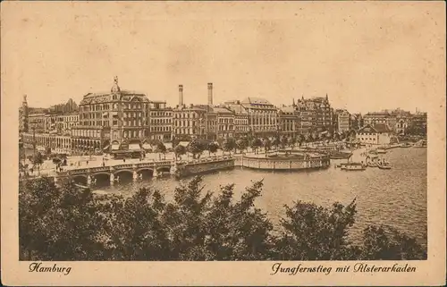 Ansichtskarte Hamburg Alsterarkaden Jungfernstieg 1925