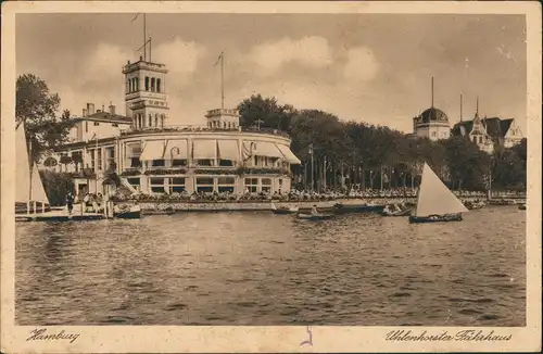 Ansichtskarte Uhlenhorst-Hamburg Uhlenhorster Fährhaus aus der nähe 1925