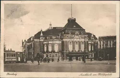 Ansichtskarte Hamburg Holstenplatz - Straßenbahn 1927