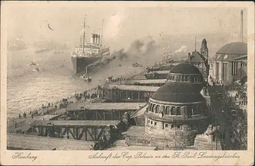 St. Pauli-Hamburg Ankunft der Cap Polonio an den St. Pauli Landungsbrücken 1928
