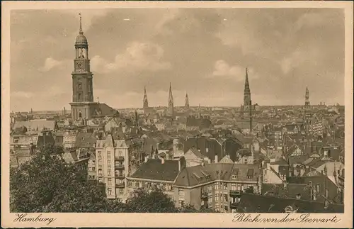 Ansichtskarte Hamburg Blick von der Seewarte 1922