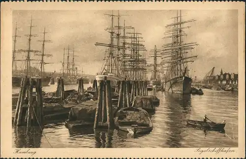 Ansichtskarte Hamburg Segelschiffhafen 1922