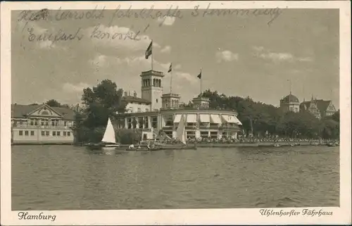 Ansichtskarte Uhlenhorst-Hamburg Uhlenhorster Fährhaus - Seeseite 1927