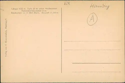 Ansichtskarte St. Pauli-Hamburg Elbtunnel, Auto - belebt 1924