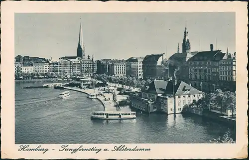 Ansichtskarte Hamburg Jungfernstieg, Fähre 1937