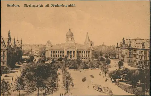Ansichtskarte Hamburg Sivekingsplatz mit Oberlandesgericht 1915