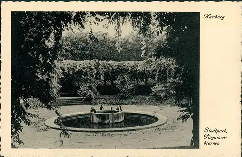 Ansichtskarte Hamburg Pinguinenbrunnen - Stadtpark 1932