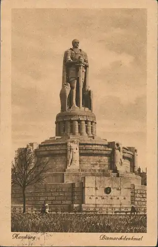 Ansichtskarte St. Pauli-Hamburg Bismarck-Denkmal 1928