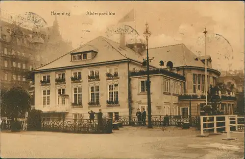 Ansichtskarte Hamburg Alsterpavillon Seitenansicht - Rar 1919