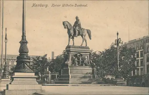 Ansichtskarte Hamburg Kaiser Wilhelm Denkmal, Partie 1913