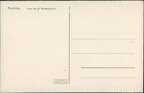 Ansichtskarte Neustadt-Hamburg Michaeliskirche - Orgel 1927