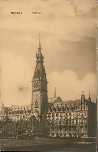 Ansichtskarte Hamburg Rathaus: RS Werbung Stadtrundfahrt 1918