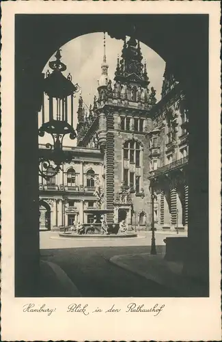 Ansichtskarte Hamburg Rathaushof 1934