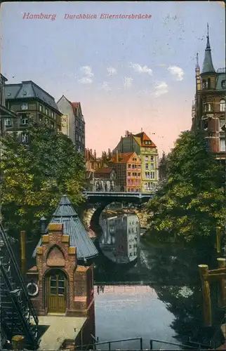 Ansichtskarte Hamburg Durchblick Ellerntorsbrücke 1928