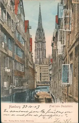 Ansichtskarte Hamburg Fleet beim Steckelhörn 1903