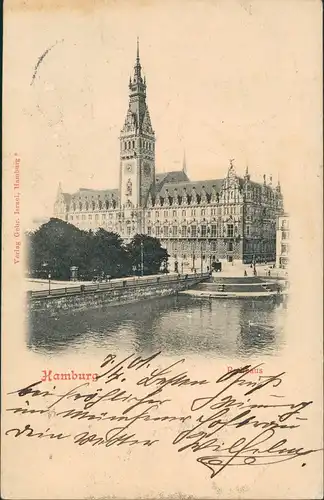 Ansichtskarte Hamburg Rathaus, Litfasssäule 1901
