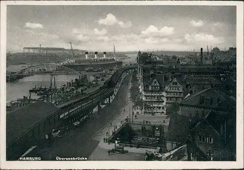 Ansichtskarte Hamburg Straße, Überseebrücke 1937