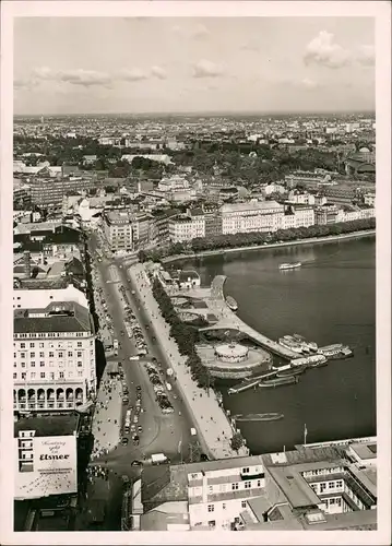 Ansichtskarte Hamburg Draufsicht Jungfernstieg 1934