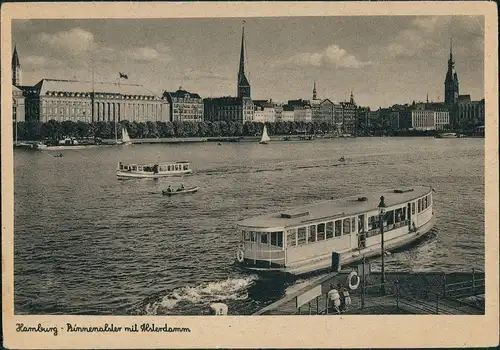 Ansichtskarte Altstadt-Hamburg Binnenalster - Fähre 1934