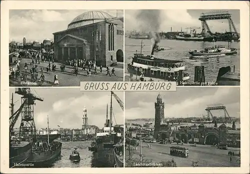 Ansichtskarte Hamburg Hafen, Landungsbrücken 4 Bild 1932