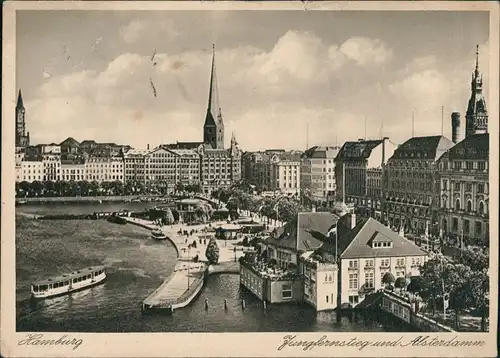 Ansichtskarte Hamburg Jungfernstieg, Pavillon 1939