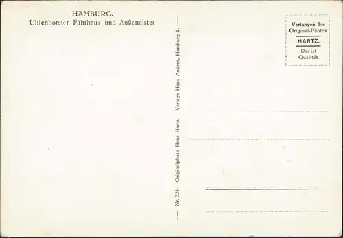 Uhlenhorst-Hamburg Uhlenhorster Fährhaus Außenalster Stadt 1930