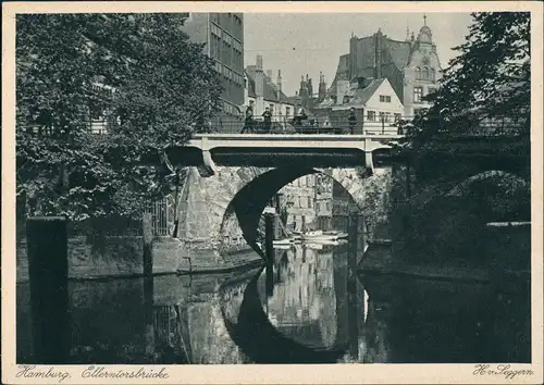 Ansichtskarte Hamburg Ellerntorbrücke - Stadt 1927