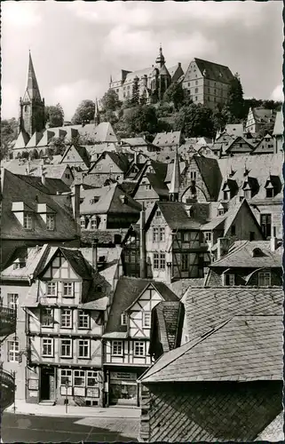 Ansichtskarte Marburg an der Lahn Blick in die Universitätsstraße 1956