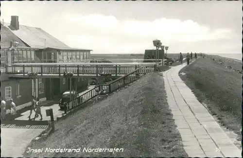 Ansichtskarte Nordstrand Noederhafen 1963