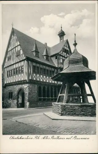 Ansichtskarte Oberlahnstein-Lahnstein Altes Rathaus mit Brunnen 1953