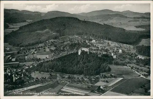 Fischbachtal Luftbild Landpoststempel Neunkirchen über Darmstadt 1953