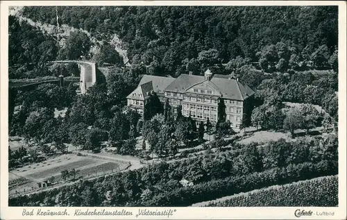 Ansichtskarte Bad Kreuznach Luftbild Kinderheilanstalten Viktoriastift 1955