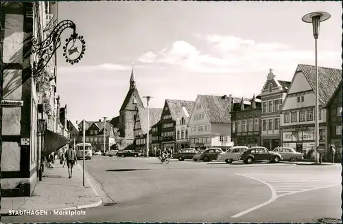 Ansichtskarte Stadthagen VW Käfer - Marktplatz 1962