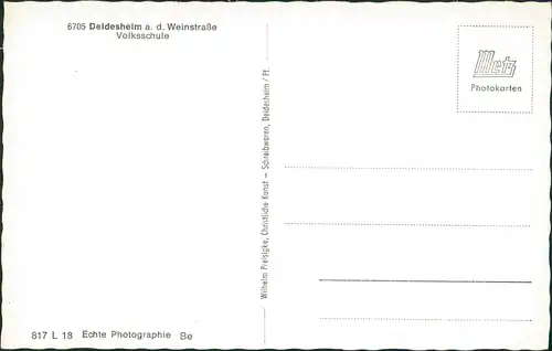 Ansichtskarte Deidesheim Volksschule 1962