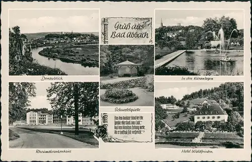 Ansichtskarte Bad Abbach Hotel, Schwefelquelle 1967