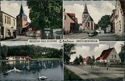 Ansichtskarte Uelsen 4 Bild: Straße, Gasthaus 1955