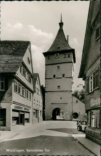 Ansichtskarte Waiblingen Straße, Geschäfte Beinsteiner Tor 1961