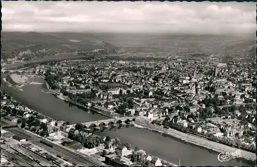 Ansichtskarte Trier Luftbild mit Bahnhof 1959