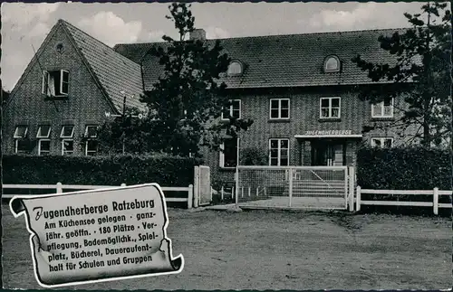 Ansichtskarte Ratzeburg Partie an der Jugendherberge 1962