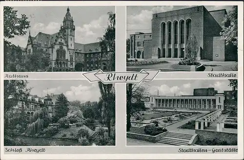 Rheydt-Mönchengladbach 4 Bild: Rathaus, Stadthalle, Schloß 1965