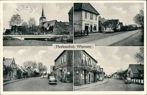 Ansichtskarte Wremen 4 Bild: Straßen, Brücke 1963