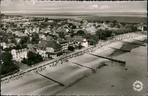 Ansichtskarte Wyk (Föhr) Luftbild Hotels Strand 1964