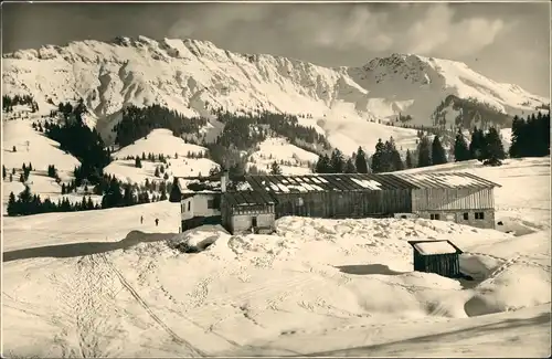 Ansichtskarte Oberjoch-Bad Hindelang Bergwelt von Oberjoch Skihütte 1955