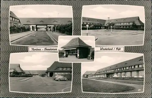 Ansichtskarte Westerland-Gemeinde Sylt 4 Bild Sanatorium 1956