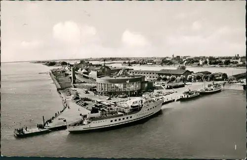 Ansichtskarte Wilhelmshaven Luftbild Strand und Hafengelände 1964