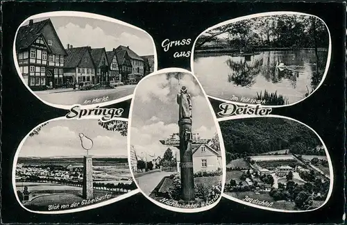 Ansichtskarte Springe Markt, Luftbild, Volkspark 1963
